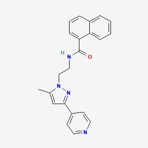 molecular formula C22H20N4O B2534022 N-(2-(5-methyl-3-(pyridin-4-yl)-1H-pyrazol-1-yl)ethyl)-1-naphthamide CAS No. 2034234-90-5