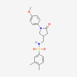 N-((1-(4-methoxyphenyl)-5-oxopyrrolidin-3-yl)methyl)-3,4-dimethylbenzenesulfonamide