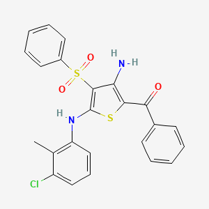 [3-Amino-4-(benzenesulfonyl)-5-(3-chloro-2-methylanilino)thiophen-2-yl]-phenylmethanone