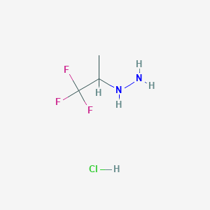 molecular formula C3H8ClF3N2 B2534040 (1,1,1-Trifluoropropan-2-yl)hydrazine hydrochloride CAS No. 1453472-98-4