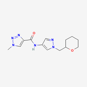 1-methyl-N-(1-((tetrahydro-2H-pyran-2-yl)methyl)-1H-pyrazol-4-yl)-1H-1,2,3-triazole-4-carboxamide