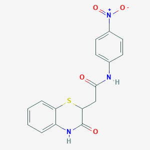molecular formula C16H13N3O4S B2534048 N-(4-nitrophenyl)-2-(3-oxo-3,4-dihydro-2H-1,4-benzothiazin-2-yl)acetamide CAS No. 305373-30-2