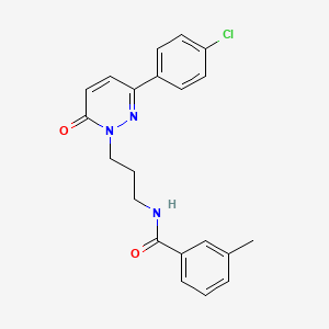 molecular formula C21H20ClN3O2 B2534051 N-(3-(3-(4-chlorophenyl)-6-oxopyridazin-1(6H)-yl)propyl)-3-methylbenzamide CAS No. 1021090-92-5