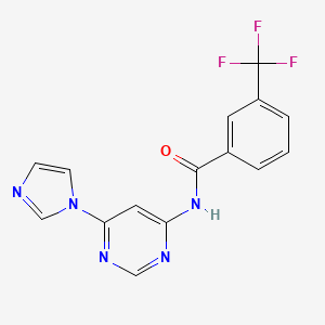 molecular formula C15H10F3N5O B2534063 N-(6-(1H-imidazol-1-yl)pyrimidin-4-yl)-3-(trifluoromethyl)benzamide CAS No. 1448133-00-3