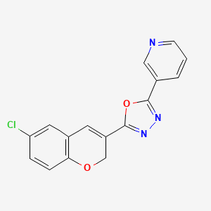 molecular formula C16H10ClN3O2 B2534065 2-(6-chloro-2H-chromen-3-yl)-5-(pyridin-3-yl)-1,3,4-oxadiazole CAS No. 1185579-16-1