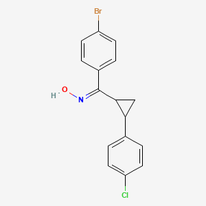 molecular formula C16H13BrClNO B2534071 (4-Bromophenyl)[2-(4-chlorophenyl)cyclopropyl]methanone oxime CAS No. 338415-56-8