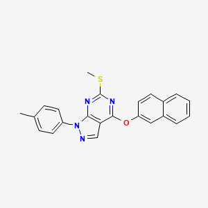molecular formula C23H18N4OS B2534079 1-(4-methylphenyl)-6-(methylsulfanyl)-4-(2-naphthyloxy)-1H-pyrazolo[3,4-d]pyrimidine CAS No. 478247-48-2
