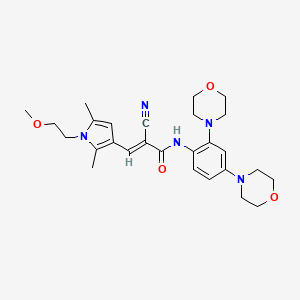 B2534129 (E)-2-cyano-N-(2,4-dimorpholin-4-ylphenyl)-3-[1-(2-methoxyethyl)-2,5-dimethylpyrrol-3-yl]prop-2-enamide CAS No. 1031145-66-0