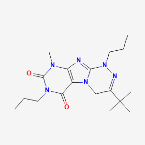 molecular formula C18H28N6O2 B2534130 3-(tert-butyl)-9-methyl-1,7-dipropyl-7,9-dihydro-[1,2,4]triazino[3,4-f]purine-6,8(1H,4H)-dione CAS No. 898410-46-3