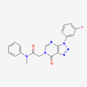 molecular formula C19H15FN6O2 B2534135 2-[3-(3-fluorophenyl)-7-oxotriazolo[4,5-d]pyrimidin-6-yl]-N-methyl-N-phenylacetamide CAS No. 893932-43-9