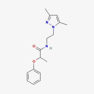 molecular formula C16H21N3O2 B2534138 N-(2-(3,5-dimethyl-1H-pyrazol-1-yl)ethyl)-2-phenoxypropanamide CAS No. 1226445-24-4