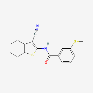 molecular formula C17H16N2OS2 B2534143 N-(3-cyano-4,5,6,7-tetrahydrobenzo[b]thiophen-2-yl)-3-(methylthio)benzamide CAS No. 896358-21-7