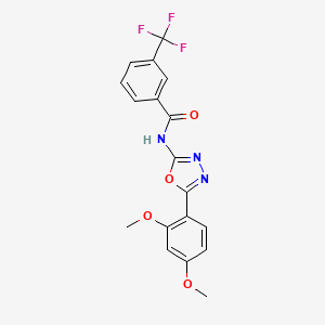 molecular formula C18H14F3N3O4 B2534145 N-(5-(2,4-dimethoxyphenyl)-1,3,4-oxadiazol-2-yl)-3-(trifluoromethyl)benzamide CAS No. 941961-56-4