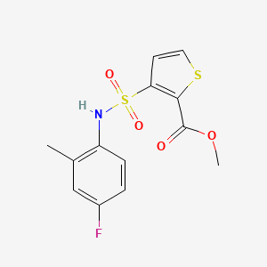 molecular formula C13H12FNO4S2 B2534147 Methyl 3-[(4-fluoro-2-methylphenyl)sulfamoyl]thiophene-2-carboxylate CAS No. 941979-02-8