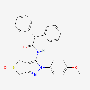 molecular formula C26H23N3O3S B2534150 N-[2-(4-methoxyphenyl)-5-oxo-2H,4H,6H-5lambda4-thieno[3,4-c]pyrazol-3-yl]-2,2-diphenylacetamide CAS No. 1020246-04-1