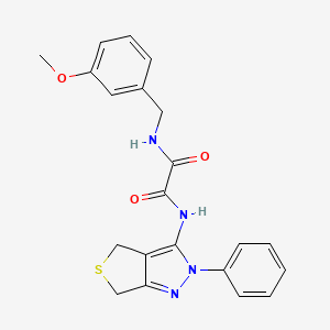 molecular formula C21H20N4O3S B2534317 N'-[(3-methoxyphenyl)methyl]-N-{2-phenyl-2H,4H,6H-thieno[3,4-c]pyrazol-3-yl}ethanediamide CAS No. 946331-98-2