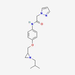N-[4-[[1-(2-Methylpropyl)aziridin-2-yl]methoxy]phenyl]-2-pyrazol-1-ylacetamide