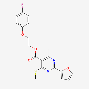 2-(4-Fluorophenoxy)ethyl 2-(furan-2-yl)-4-methyl-6-methylsulfanylpyrimidine-5-carboxylate