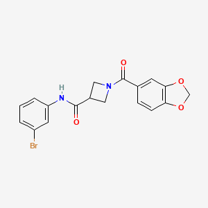 1-(benzo[d][1,3]dioxole-5-carbonyl)-N-(3-bromophenyl)azetidine-3-carboxamide