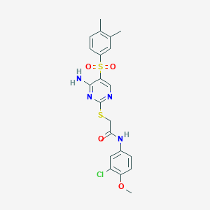 2-((4-amino-5-((3,4-dimethylphenyl)sulfonyl)pyrimidin-2-yl)thio)-N-(3-chloro-4-methoxyphenyl)acetamide