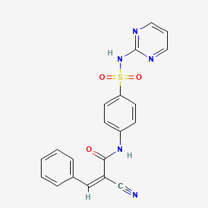 (Z)-2-Cyano-3-phenyl-N-[4-(pyrimidin-2-ylsulfamoyl)phenyl]prop-2-enamide