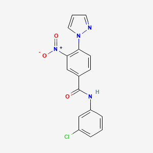 N-(3-chlorophenyl)-3-nitro-4-(1H-pyrazol-1-yl)benzenecarboxamide