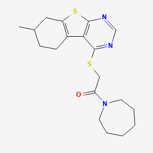 1-(Azepan-1-yl)-2-[(7-methyl-5,6,7,8-tetrahydro-[1]benzothiolo[2,3-d]pyrimidin-4-yl)sulfanyl]ethanone