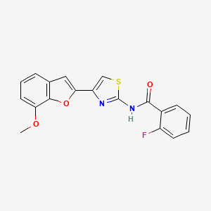 2-fluoro-N-(4-(7-methoxybenzofuran-2-yl)thiazol-2-yl)benzamide