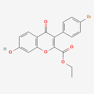 molecular formula C18H13BrO5 B2534374 ethyl 3-(4-bromophenyl)-7-hydroxy-4-oxo-4H-chromene-2-carboxylate CAS No. 96644-14-3