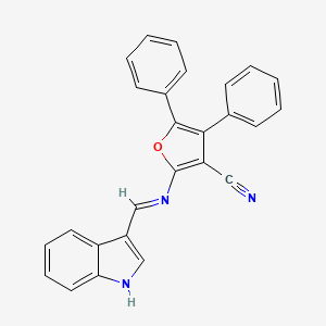 2-{[(E)-1H-indol-3-ylmethylidene]amino}-4,5-diphenylfuran-3-carbonitrile