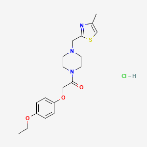 molecular formula C19H26ClN3O3S B2534393 2-(4-Ethoxyphenoxy)-1-(4-((4-methylthiazol-2-yl)methyl)piperazin-1-yl)ethanone hydrochloride CAS No. 1327208-96-7