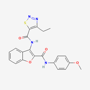 4-ethyl-N-(2-((4-methoxyphenyl)carbamoyl)benzofuran-3-yl)-1,2,3-thiadiazole-5-carboxamide