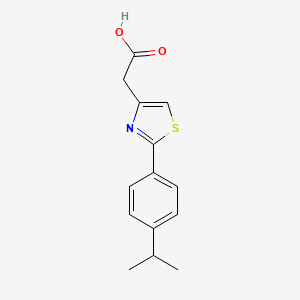 molecular formula C14H15NO2S B2534407 [2-(4-Isopropylphenyl)-1,3-thiazol-4-yl]acetic acid CAS No. 668477-13-2