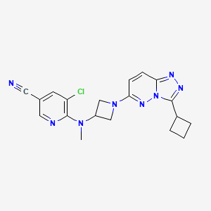 5-Chloro-6-((1-(3-cyclobutyl-[1,2,4]triazolo[4,3-b]pyridazin-6-yl)azetidin-3-yl)(methyl)amino)nicotinonitrile
