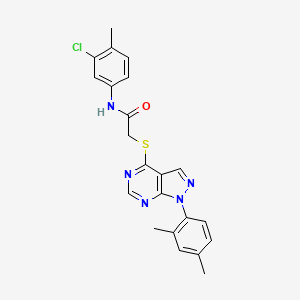 molecular formula C22H20ClN5OS B2534481 N-(3-chloro-4-methylphenyl)-2-((1-(2,4-dimethylphenyl)-1H-pyrazolo[3,4-d]pyrimidin-4-yl)thio)acetamide CAS No. 893931-73-2
