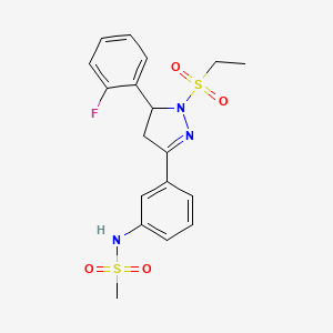 N-[3-[2-ethylsulfonyl-3-(2-fluorophenyl)-3,4-dihydropyrazol-5-yl]phenyl]methanesulfonamide