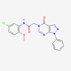 molecular formula C20H16ClN5O3 B2534562 N-(5-chloro-2-methoxyphenyl)-2-{4-oxo-1-phenyl-1H,4H,5H-pyrazolo[3,4-d]pyrimidin-5-yl}acetamide CAS No. 852440-13-2