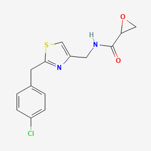 molecular formula C14H13ClN2O2S B2534565 N-({2-[(4-chlorophenyl)methyl]-1,3-thiazol-4-yl}methyl)oxirane-2-carboxamide CAS No. 2411262-18-3