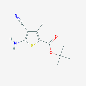 molecular formula C11H14N2O2S B2534575 Tert-butyl 5-amino-4-cyano-3-methylthiophene-2-carboxylate CAS No. 691008-13-6