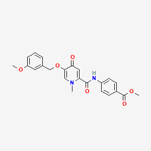molecular formula C23H22N2O6 B2534624 Methyl 4-(5-((3-methoxybenzyl)oxy)-1-methyl-4-oxo-1,4-dihydropyridine-2-carboxamido)benzoate CAS No. 1021249-96-6