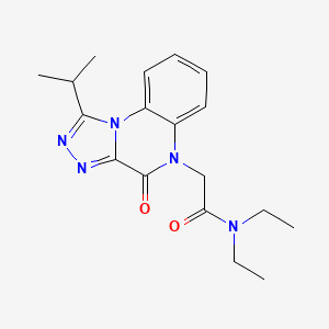molecular formula C18H23N5O2 B2534626 N,N-diethyl-2-[4-oxo-1-(propan-2-yl)-4H,5H-[1,2,4]triazolo[4,3-a]quinoxalin-5-yl]acetamide CAS No. 1359219-52-5
