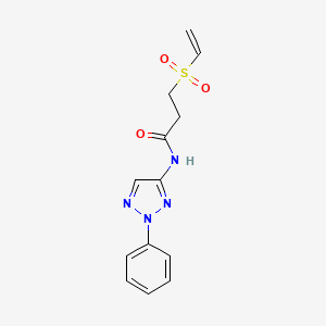 3-Ethenylsulfonyl-N-(2-phenyltriazol-4-yl)propanamide
