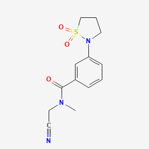 molecular formula C13H15N3O3S B2534635 N-(cyanomethyl)-3-(1,1-dioxo-1lambda6,2-thiazolidin-2-yl)-N-methylbenzamide CAS No. 1356581-58-2