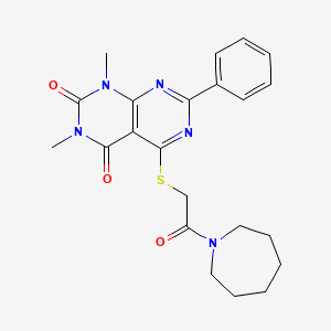 5-((2-(azepan-1-yl)-2-oxoethyl)thio)-1,3-dimethyl-7-phenylpyrimido[4,5-d]pyrimidine-2,4(1H,3H)-dione