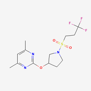 4,6-Dimethyl-2-((1-((3,3,3-trifluoropropyl)sulfonyl)pyrrolidin-3-yl)oxy)pyrimidine