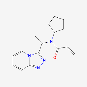 molecular formula C16H20N4O B2534658 N-cyclopentyl-N-(1-{[1,2,4]triazolo[4,3-a]pyridin-3-yl}ethyl)prop-2-enamide CAS No. 2411241-20-6