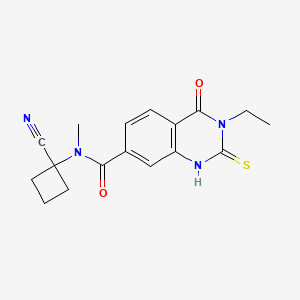molecular formula C17H18N4O2S B2534663 N-(1-cyanocyclobutyl)-3-ethyl-N-methyl-4-oxo-2-sulfanyl-3,4-dihydroquinazoline-7-carboxamide CAS No. 2094822-69-0