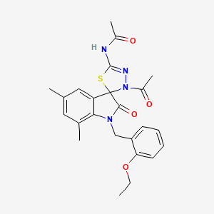 N-[3'-acetyl-1-(2-ethoxybenzyl)-5,7-dimethyl-2-oxo-1,2-dihydro-3'H-spiro[indole-3,2'-[1,3,4]thiadiazol]-5'-yl]acetamide