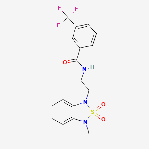 molecular formula C17H16F3N3O3S B2534676 N-(2-(3-methyl-2,2-dioxidobenzo[c][1,2,5]thiadiazol-1(3H)-yl)ethyl)-3-(trifluoromethyl)benzamide CAS No. 2034488-16-7