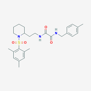 molecular formula C26H35N3O4S B2534714 N1-(2-(1-(mesitylsulfonyl)piperidin-2-yl)ethyl)-N2-(4-methylbenzyl)oxalamide CAS No. 898450-74-3